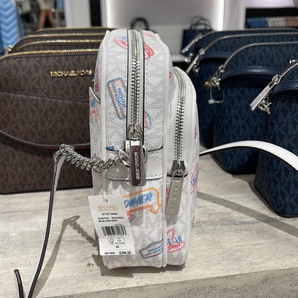 MICHAEL KORS
Jet Set Md Printed Signature Logo Crossbody NS CHAIN XBODY Flight - Picture 11 of 16